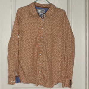 COPY - Orvis | Women's Orange W/ Leaf Pattern Button Up Long-Sleeve Shirt | Siz…